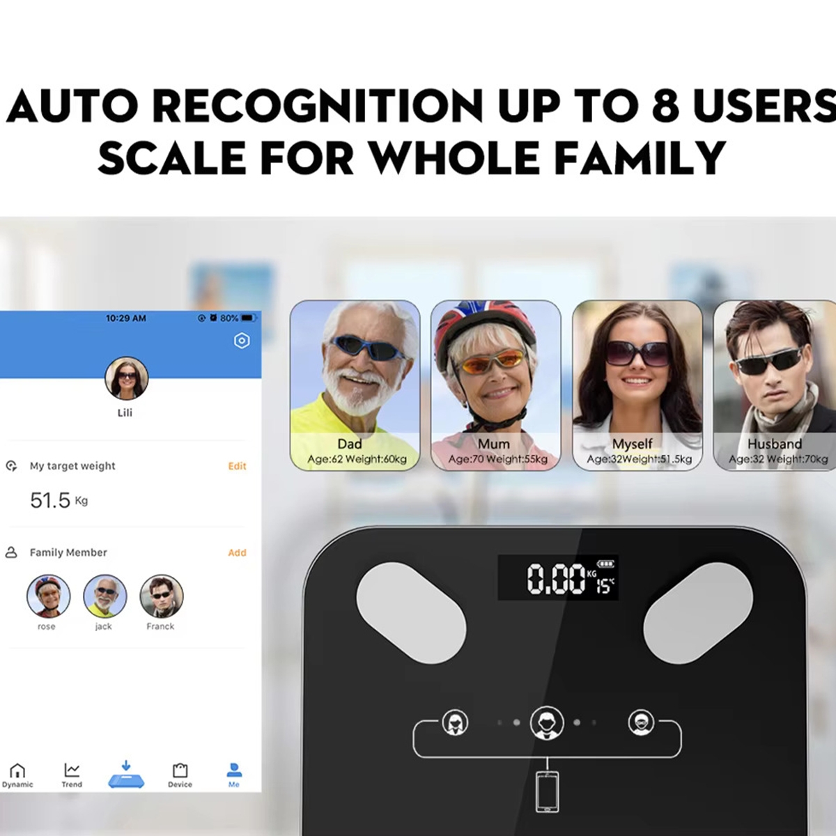 Bluetooth Smart Bathroom Floor Scales Body Weight Digital Body Fat Scale Auto Monitor Body Weight With APP Fitness Health Scale